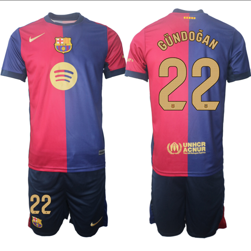 Men 2024-2025 Club Barcelona home Red blue #22 Soccer Jersey->indianapolis colts->NFL Jersey